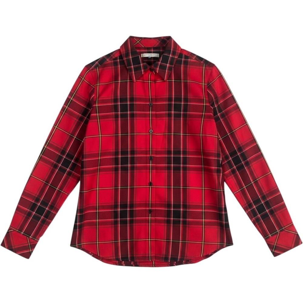 Foxcroft Plaid Button Down Shirt Womens‎ Large Wrinkle Free Preppy Office